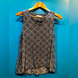 ♻️PreLoved♻️ PreLoved Dalia blue pattern cotton lightweight tank top womens L